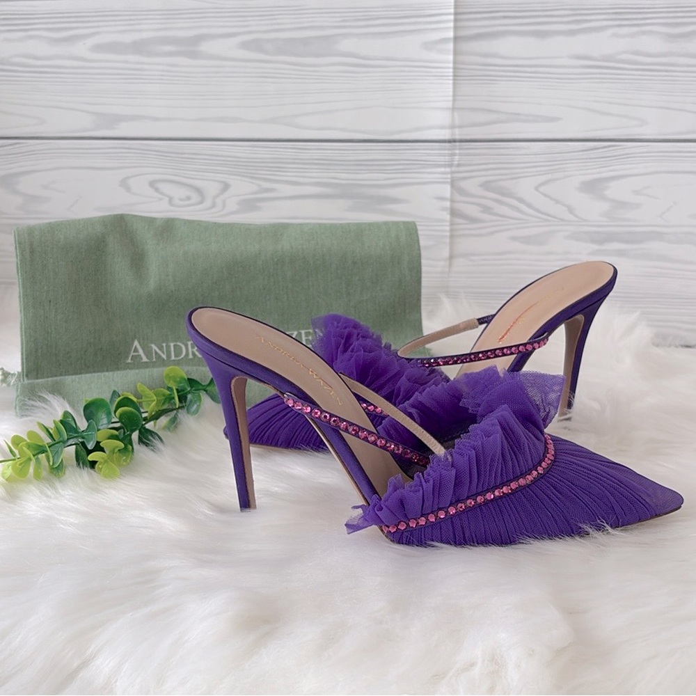 Andrea Wazen “Kaya” Embellished Stiletto Heel Pumps